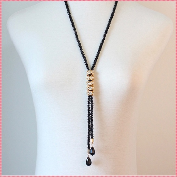 Sale Black Beaded Convertible Tassel Necklace! - Picture 6 of 6